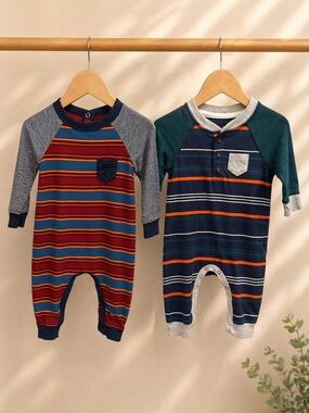 Cat & Jack 0-3M Baby Romper Bundle Striped One Pieces VGUC